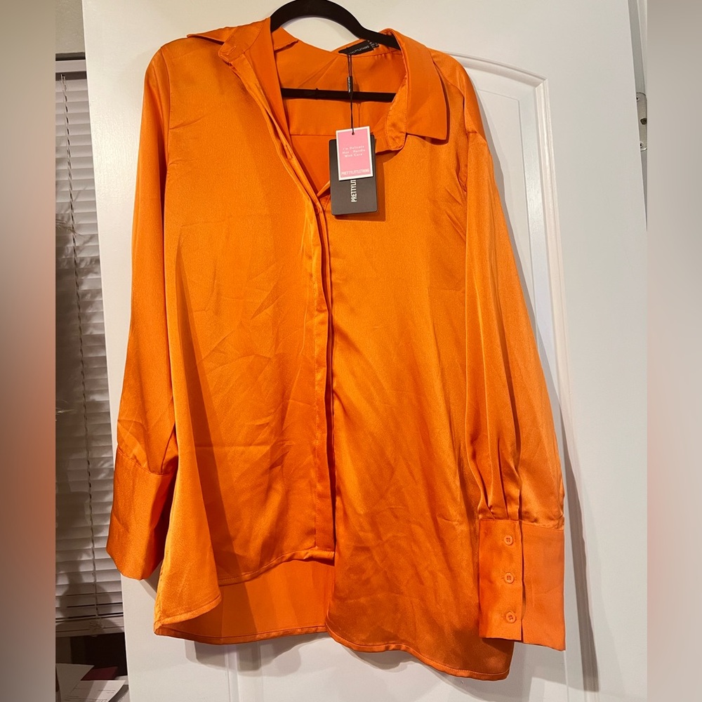 Oversized Pretty Little Thing Blouse Button Down NWT